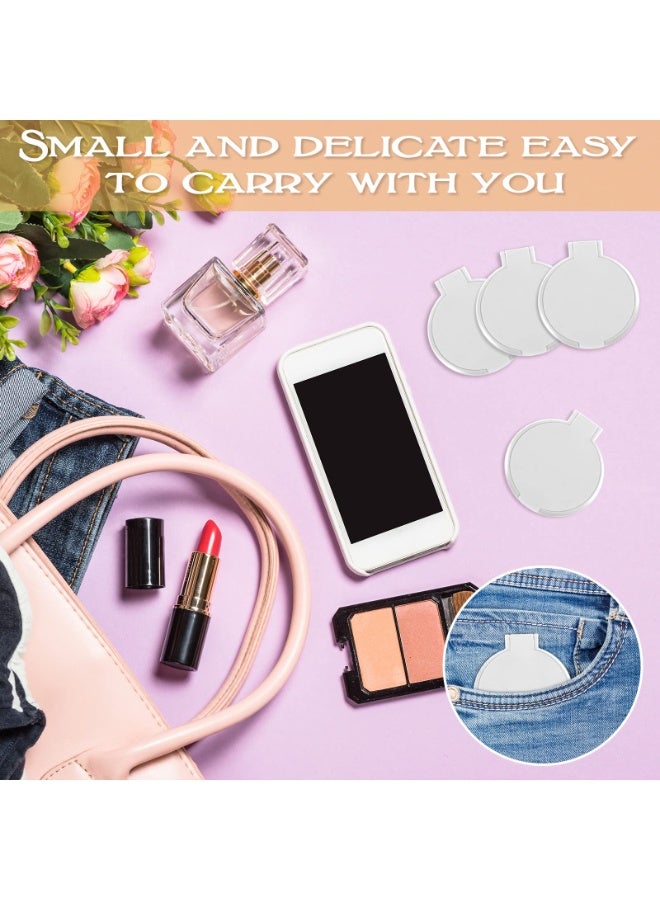 KISSUN 72 Pcs Compact Mirror Bulk Portable Round Makeup Mirror Mini Foldable for Purse Women Travel Daily Use Mother‘s Day Gifts (White) - Image 5